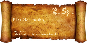 Miu Szironka névjegykártya